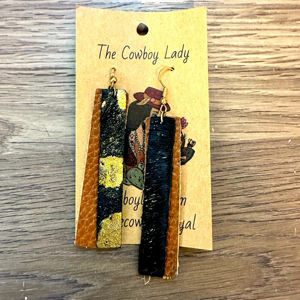 Cowhide earrings